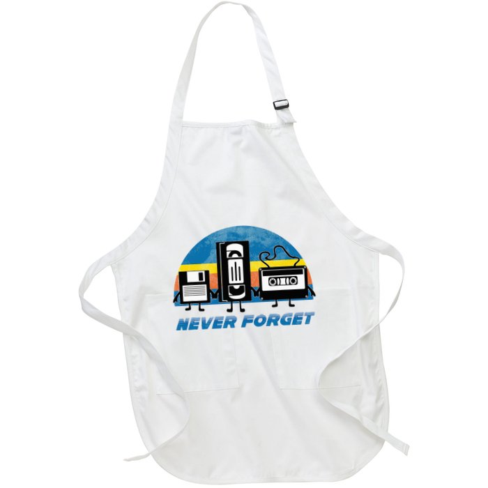 Never Forget Funny Retro Vintage Vhs Cassette Floppy Disk Apron