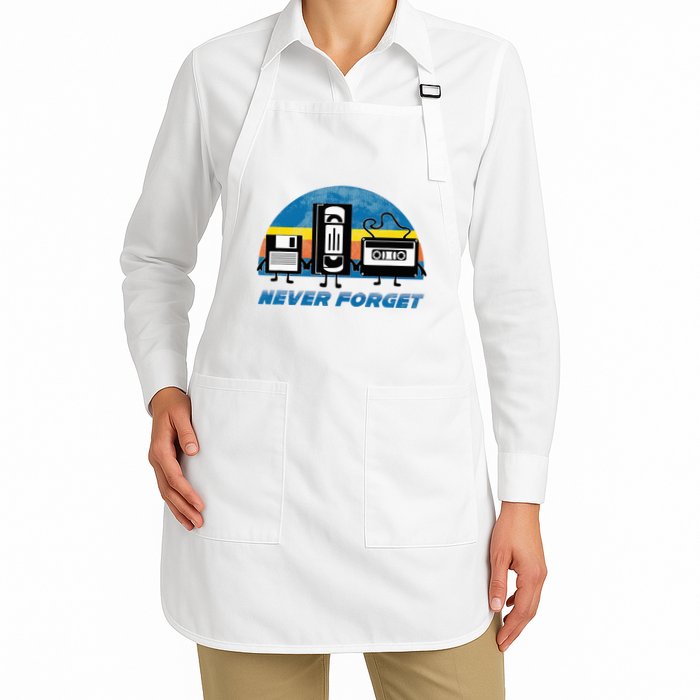 Never Forget Funny Retro Vintage Vhs Cassette Floppy Disk Apron