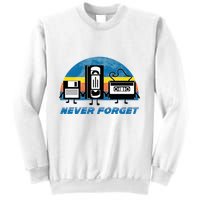Never Forget Funny Retro Vintage Vhs Cassette Floppy Disk Sweatshirt
