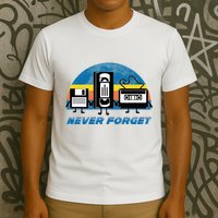 Never Forget Funny Retro Vintage Vhs Cassette Floppy Disk T-Shirt