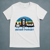Never Forget Funny Retro Vintage Vhs Cassette Floppy Disk T-Shirt