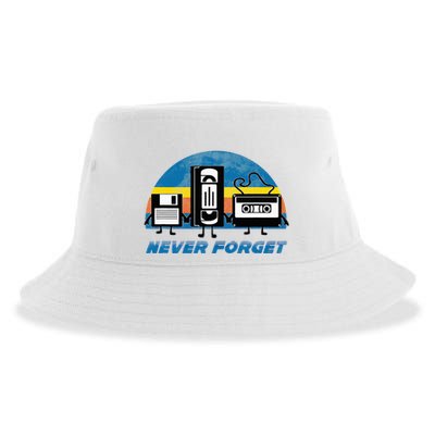 Never Forget Funny Retro Vintage Vhs Cassette Floppy Disk Sustainable Bucket Hat