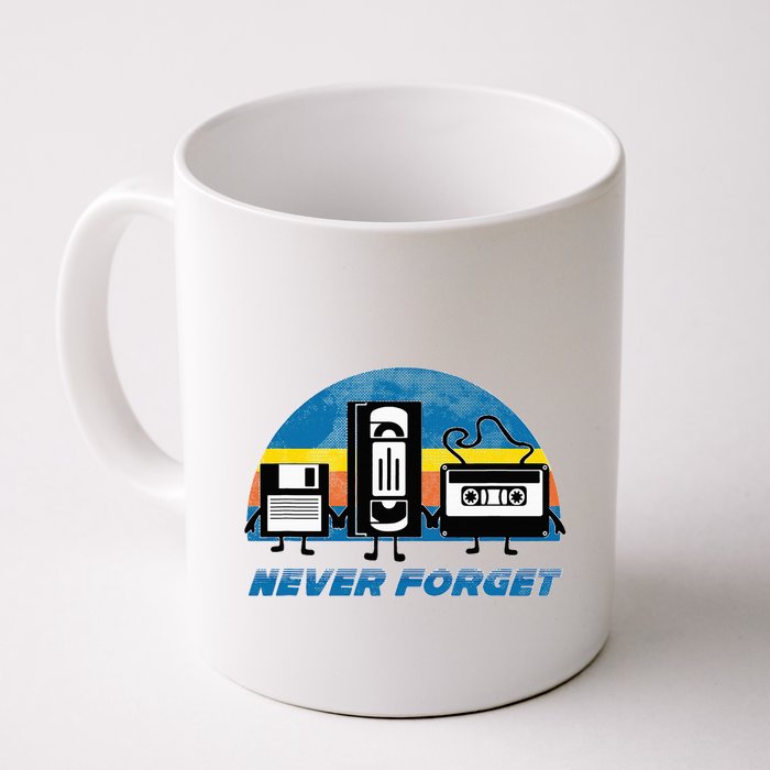 Never Forget Funny Retro Vintage Vhs Cassette Floppy Disk Mug