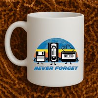 Never Forget Funny Retro Vintage Vhs Cassette Floppy Disk Mug