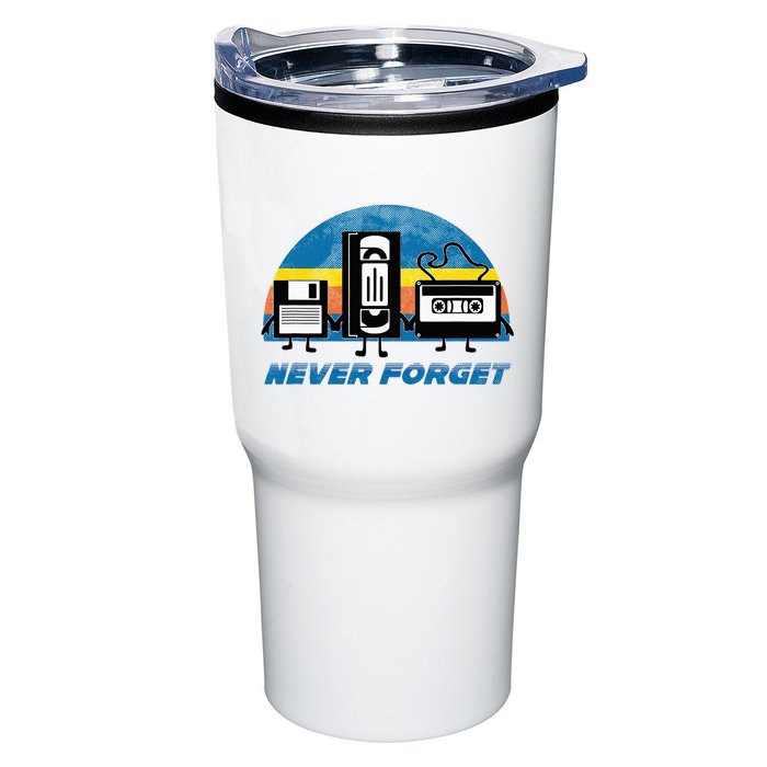Never Forget Funny Retro Vintage Vhs Cassette Floppy Disk Tumbler