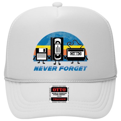Never Forget Funny Retro Vintage Vhs Cassette Floppy Disk Trucker Hat