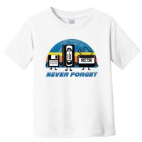 Never Forget Funny Retro Vintage Vhs Cassette Floppy Disk Toddler T-Shirt