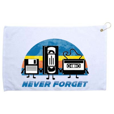 Never Forget Funny Retro Vintage Vhs Cassette Floppy Disk Grommeted Golf Towel