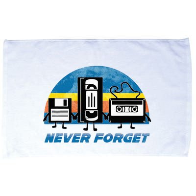 Never Forget Funny Retro Vintage Vhs Cassette Floppy Disk Microfiber Hand Towel