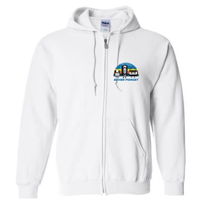 Never Forget Funny Retro Vintage Vhs Cassette Floppy Disk Full Zip Hoodie