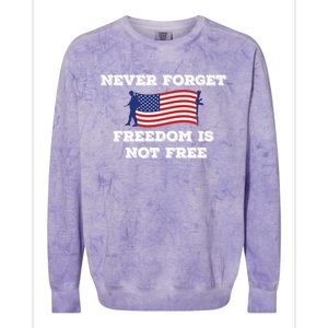 Never Forget Freedom Is Not Free Army Veterans Gift Colorblast Crewneck Sweatshirt