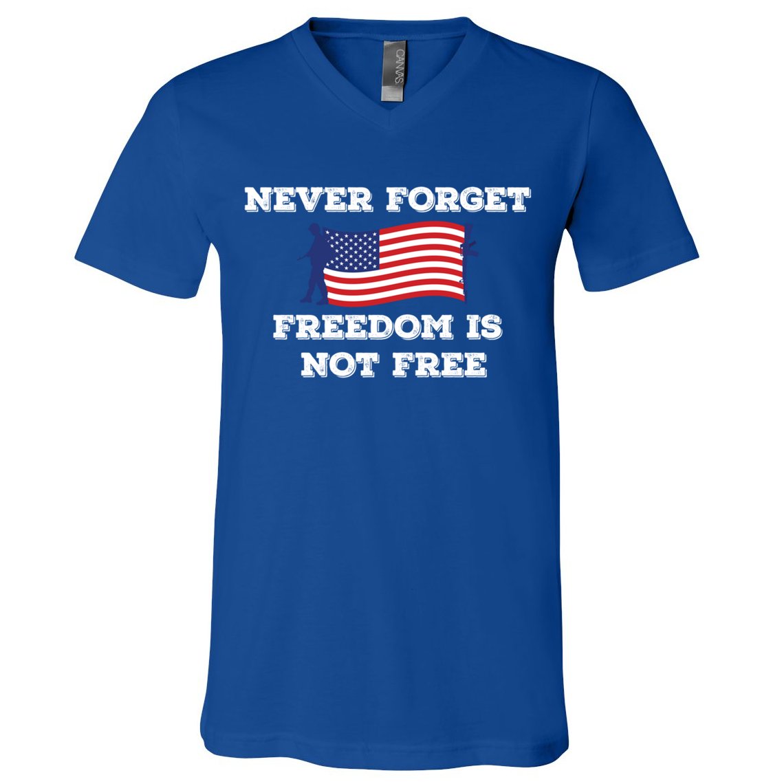 Never Forget Freedom Is Not Free Army Veterans Gift V-Neck T-Shirt