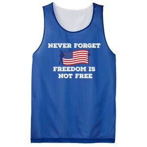 Never Forget Freedom Is Not Free Army Veterans Gift Mesh Reversible Basketball Jersey Tank