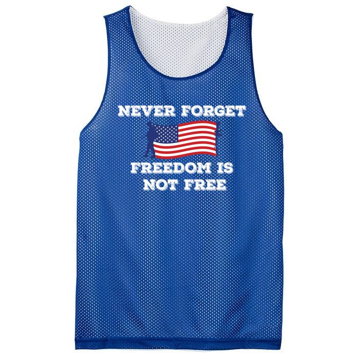 Never Forget Freedom Is Not Free Army Veterans Gift Mesh Reversible Basketball Jersey Tank