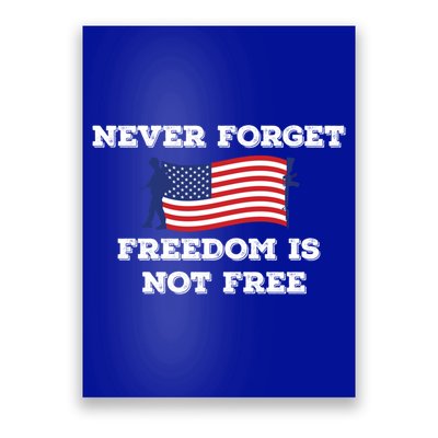 Never Forget Freedom Is Not Free Army Veterans Gift Poster