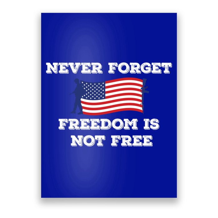 Never Forget Freedom Is Not Free Army Veterans Gift Poster