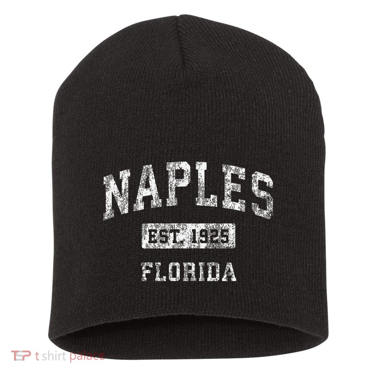 Naples Florida Fl Vintage Established Short Acrylic Beanie