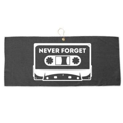 Never Forget Floppy Disk Cassette Never Forget Geek Vhs Gift Large Microfiber Waffle Golf Towel