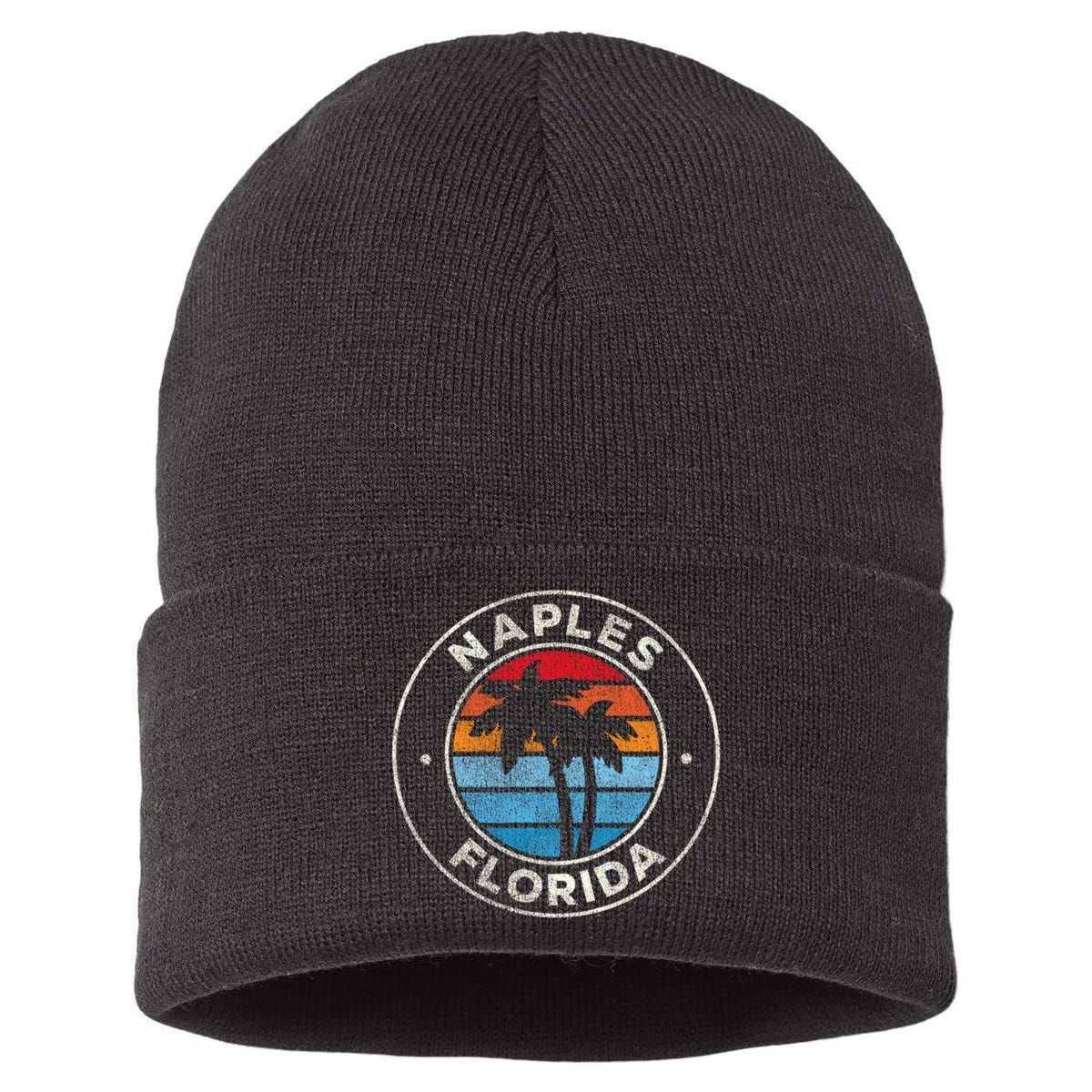 Naples Florida FL Vintage Graphic Retro 70s Sustainable Knit Beanie