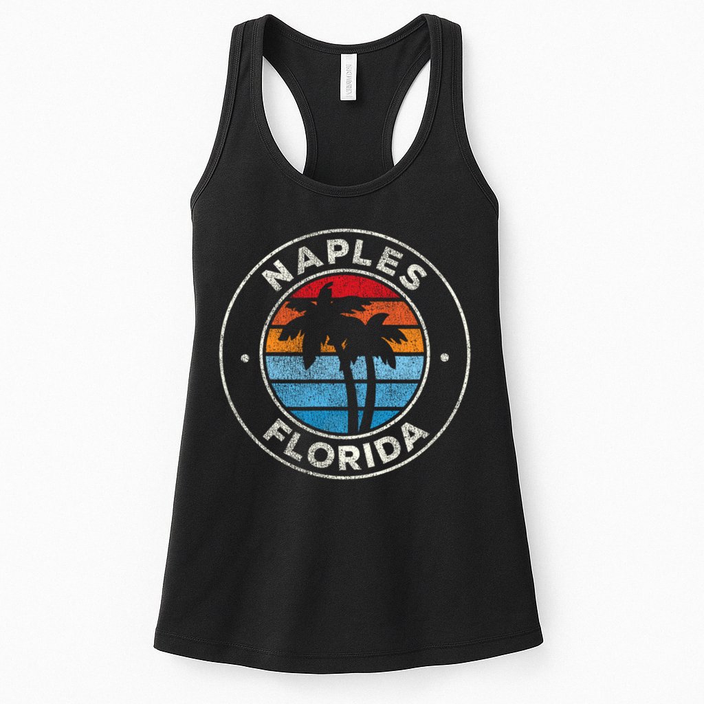 Naples Florida FL Vintage Graphic Retro 70s Womens Tank Top