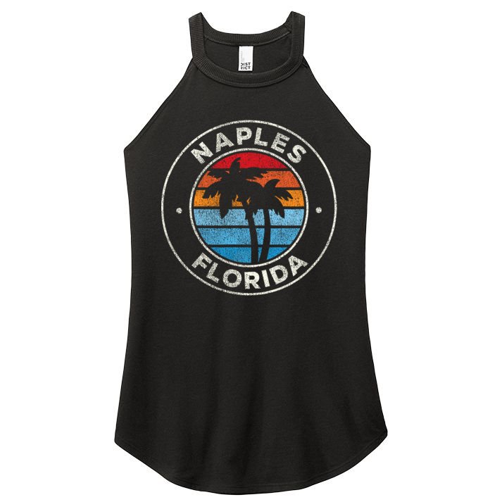 Naples Florida FL Vintage Graphic Retro 70s Women's Perfect Tri Rocker Tank