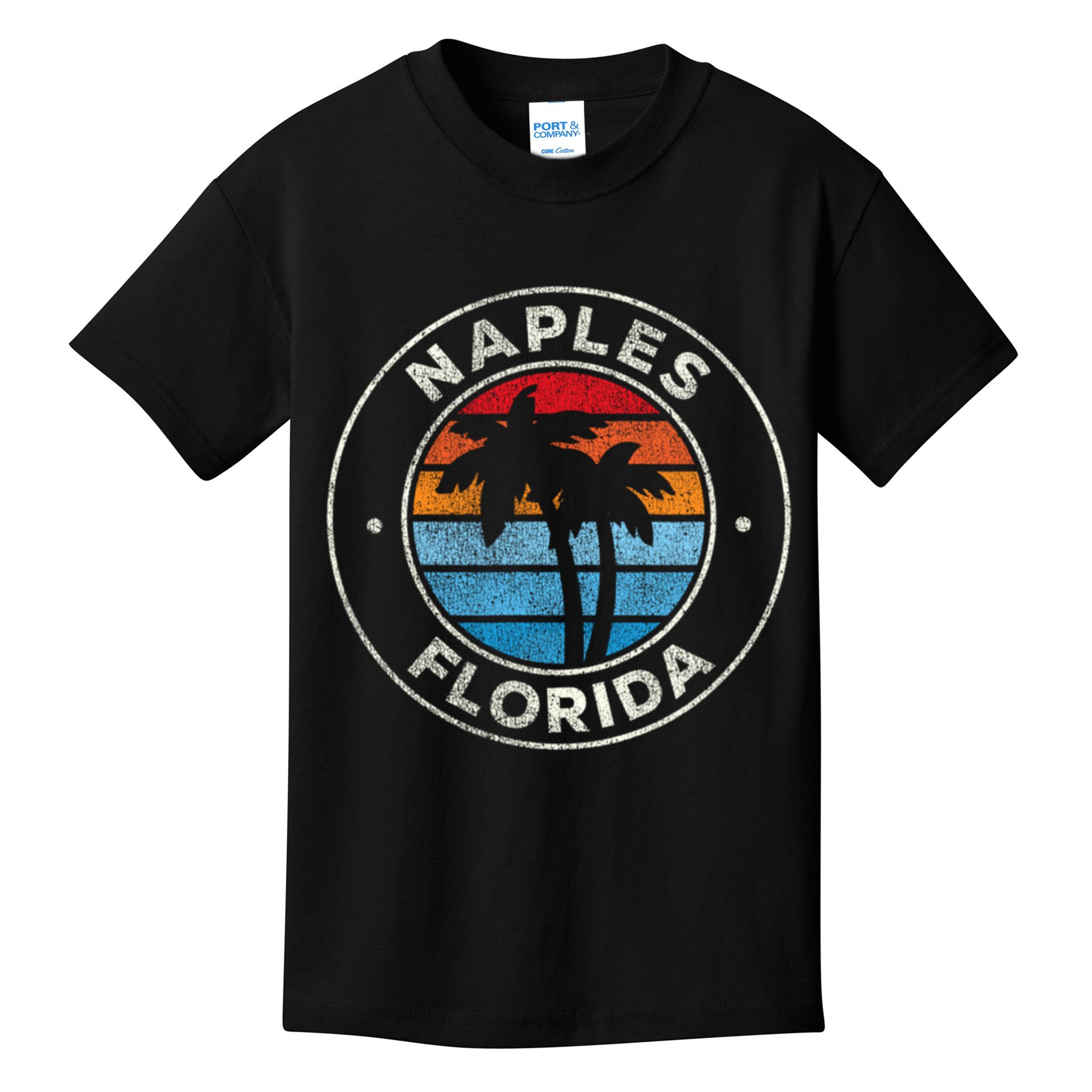 Naples Florida FL Vintage Graphic Retro 70s Kids T-Shirt