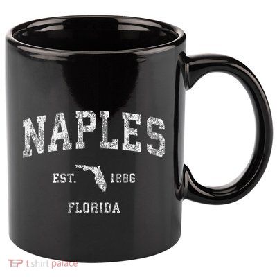 Naples Florida Fl Vintage Athletic Sports Design 11oz C Handle Ceramic Mug