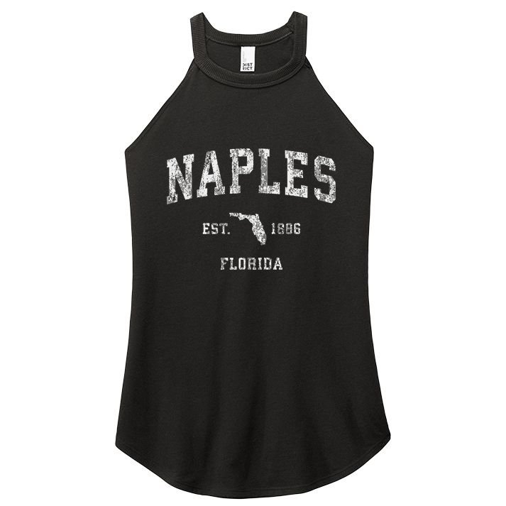Naples Florida Fl Vintage Athletic Sports Design Women's Perfect Tri Rocker Tank