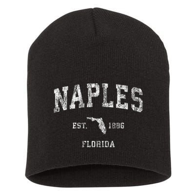 Naples Florida Fl Vintage Athletic Sports Design Short Acrylic Beanie