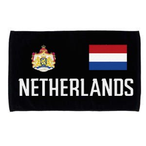 Netherlands Flag Football Soccer Fan Gift Microfiber Hand Towel