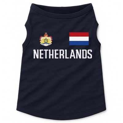 Netherlands Flag Football Soccer Fan Gift Doggie Tank