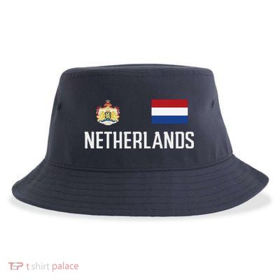 Netherlands Flag Football Soccer Fan Gift Sustainable Bucket Hat