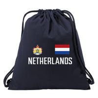 Netherlands Flag Football Soccer Fan Gift Drawstring Bag