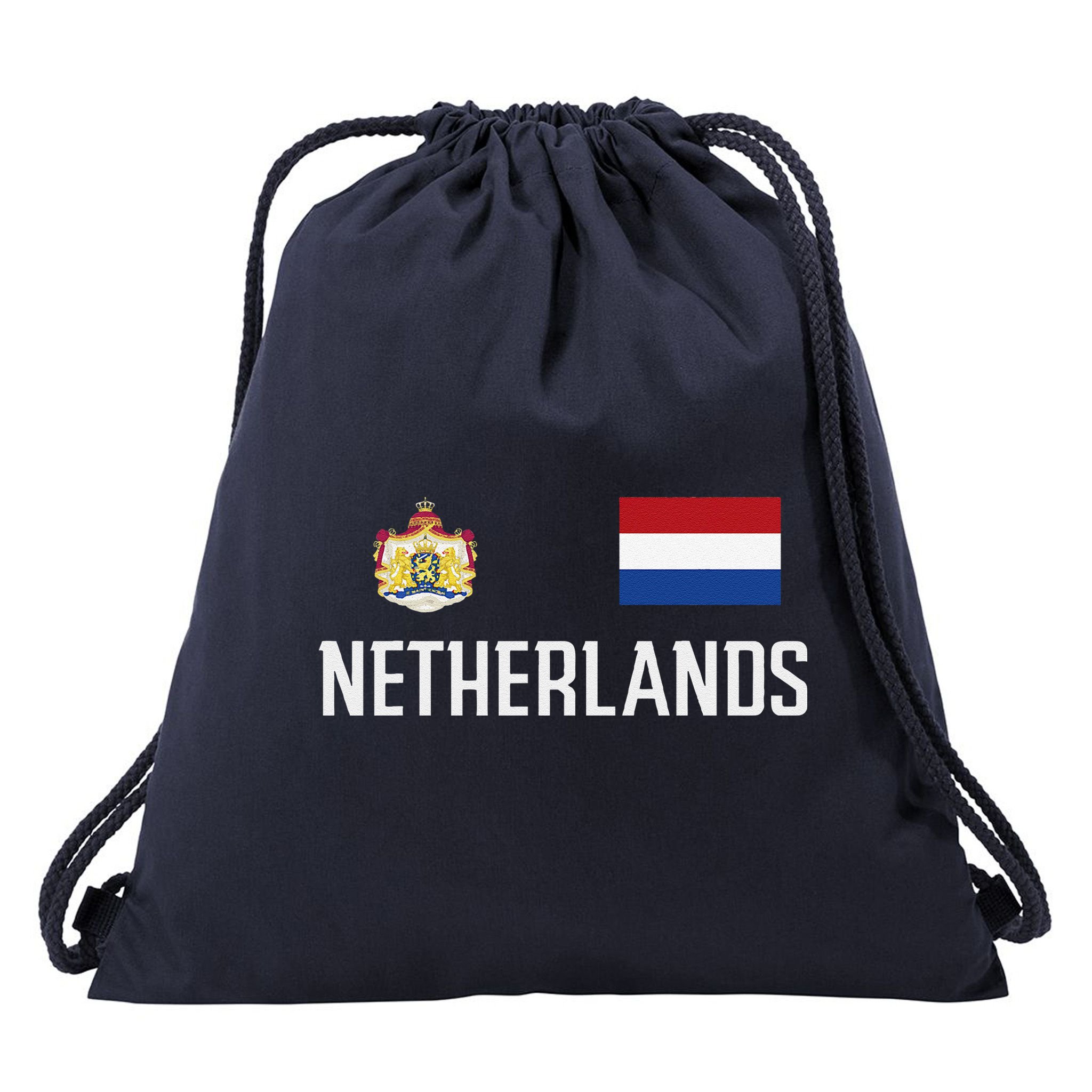 Netherlands Flag Football Soccer Fan Gift Drawstring Bag