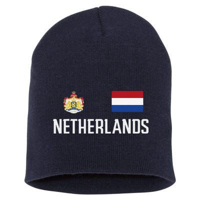Netherlands Flag Football Soccer Fan Gift Short Acrylic Beanie