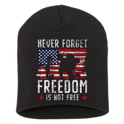 Never Forget Freedom Is Not Free Usa American Memorial Day Short Acrylic Beanie