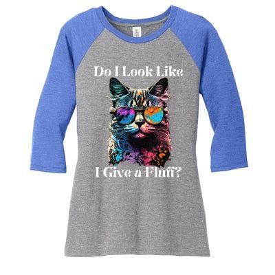 No Fluffs Given Vintage Best Cat Dad Ever Cat Daddy Gift Women's Tri-Blend 3/4-Sleeve Raglan Shirt