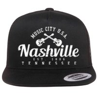 Nashville Funny Gift Gift Country Music City Guitar Gift Flat Bill Trucker Hat