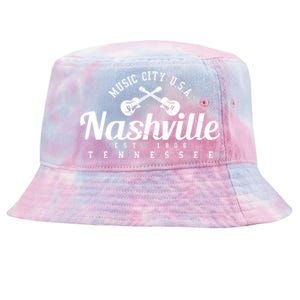 Nashville Funny Gift Gift Country Music City Guitar Gift Tie-Dyed Bucket Hat