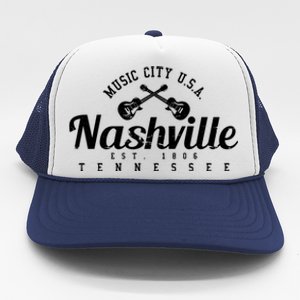 Nashville Funny Gift Gift Country Music City Guitar Gift Trucker Hat