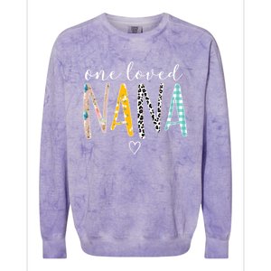 Nana Funny Gift One Loved Nana MotherS Day Gift Colorblast Crewneck Sweatshirt