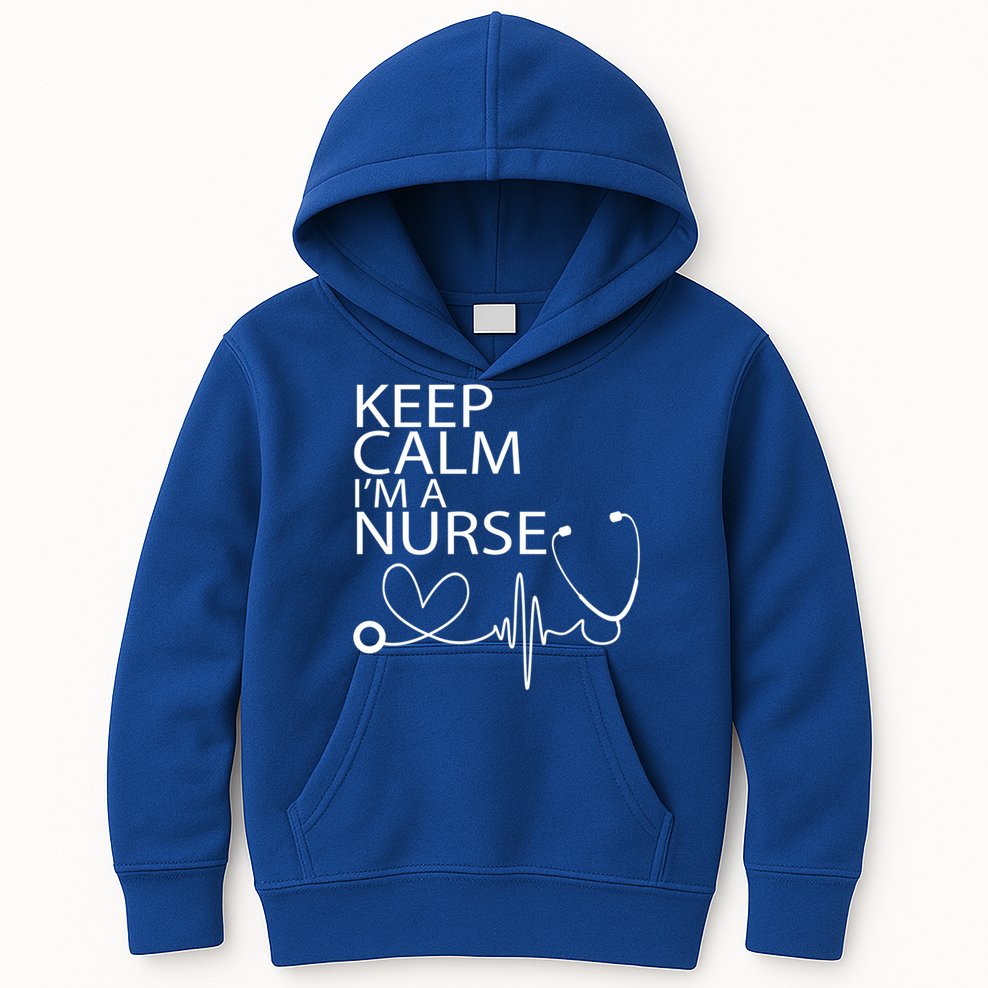 Nurse Funny Gift Cool Keep Calm Tee Cool Gift Kids Hoodie