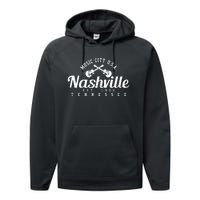 Nashville Funny Gift Gift Country Music City Guitar Gift Performance Fleece Hoodie