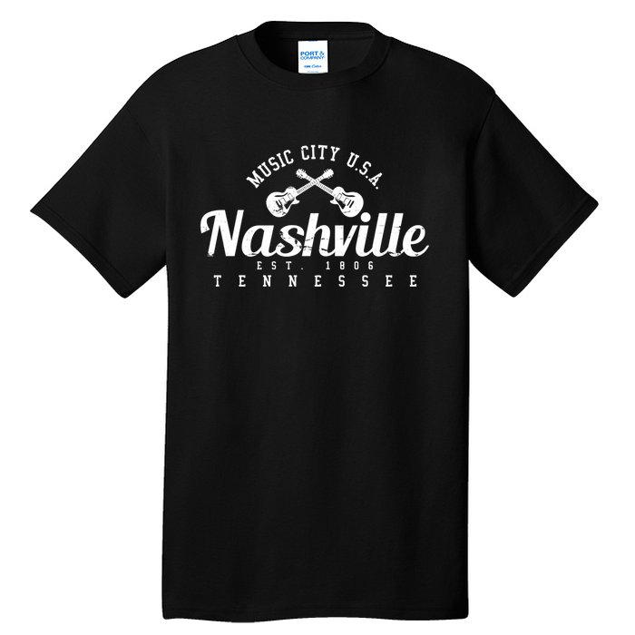 Nashville Funny Gift Gift Country Music City Guitar Gift Tall T-Shirt