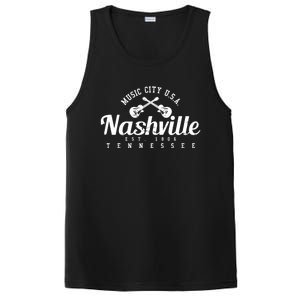 Nashville Funny Gift Gift Country Music City Guitar Gift PosiCharge Competitor Tank