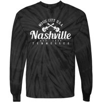 Nashville Funny Gift Gift Country Music City Guitar Gift Tie-Dye Long Sleeve Shirt