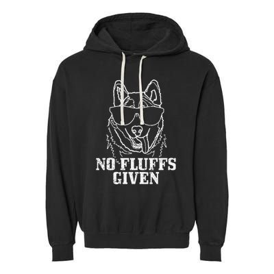 No Fluffs Given German Shepherd Akita Dog Mom Garment-Dyed Fleece Hoodie