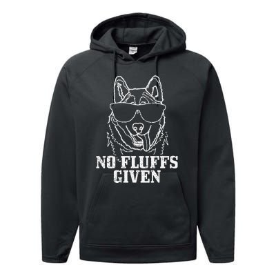 No Fluffs Given German Shepherd Akita Dog Mom Performance Fleece Hoodie