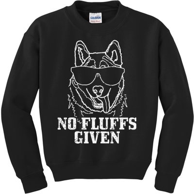 No Fluffs Given German Shepherd Akita Dog Mom Kids Sweatshirt