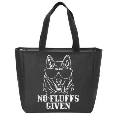 No Fluffs Given German Shepherd Akita Dog Mom Zip Tote Bag